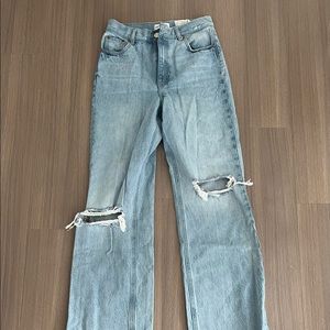 Zara high waisted distressed denim